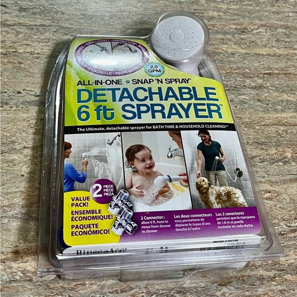 NIB Rinse Ace All-in-one snap n spray detachable 6ft sprayer - Picture 1 of 7